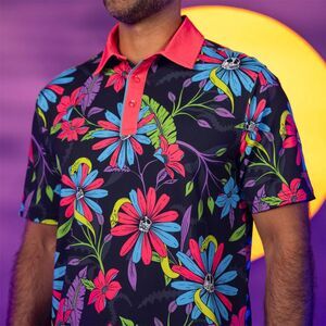 RSVLTS Breakfast Balls Doom and Bloom Polo Shirt Men's Size Large